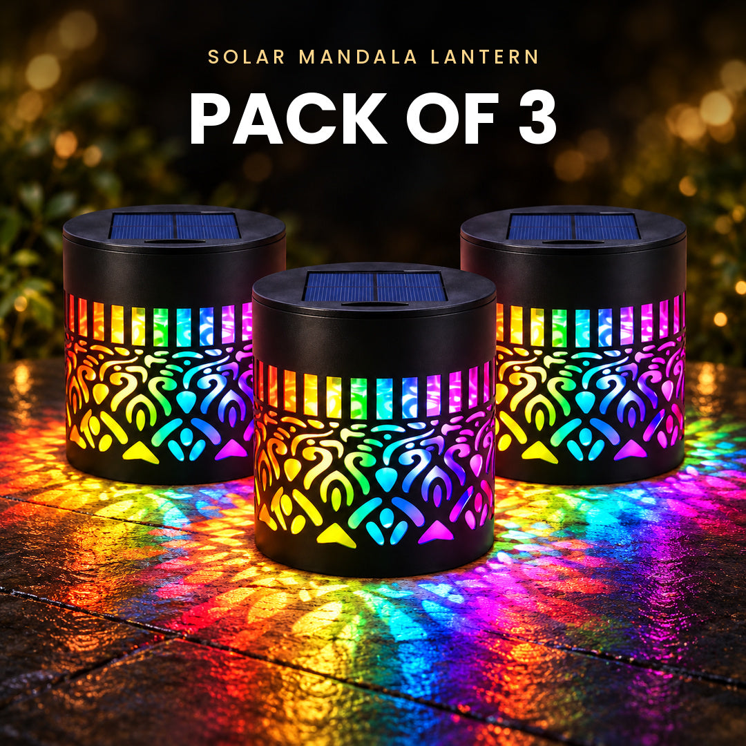 Solar Mandala Lantern Pack of 4 (Garden Path Set)