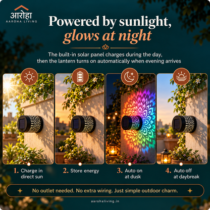Solar Mandala Lantern Pack of 3 (Terrace Set)